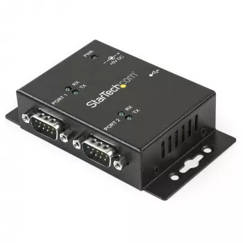 StarTech.com Βιομηχανικός προσαρμογέας USB σε Σειριακό 2 θυρών με δυνατότητα τοποθέτησης σε τοίχο με κλιπ ράγας DIN