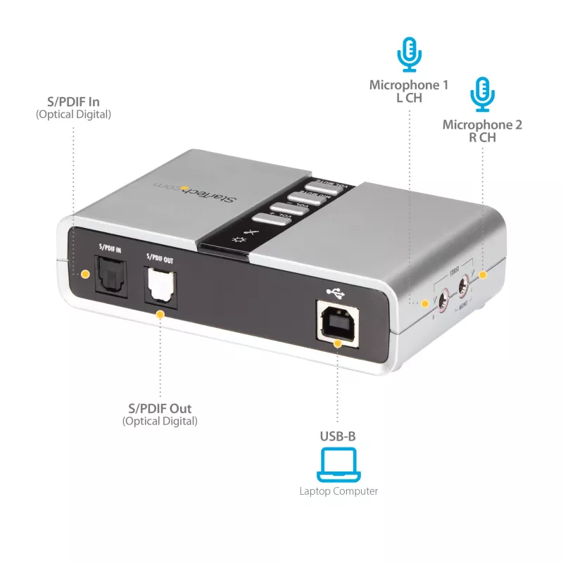 StarTech.com Προσαρμογέας ήχου USB 7.1 Εξωτερική κάρτα ήχου με SPDIF Ψηφιακός ήχος