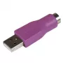 StarTech.com Προσαρμογέας αντικατάστασης PS/2 πληκτρολογίου σε USB – K/M, USB A, PS/2, Μωβ