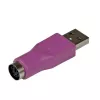 StarTech.com Προσαρμογέας αντικατάστασης PS/2 πληκτρολογίου σε USB – K/M, USB A, PS/2, Μωβ