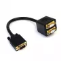 StarTech.com VGASPL1VV καλώδιο διαχωριστή βίντεο VGA σε 2x VGA, HD-15 αρσενικό/θηλυκό, 0,3 m, επιχρυσωμένο, μαύρο
