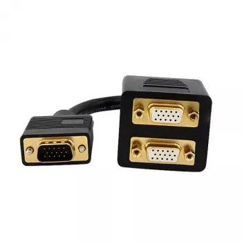 StarTech.com VGASPL1VV καλώδιο διαχωριστή βίντεο VGA σε 2x VGA, HD-15 αρσενικό/θηλυκό, 0,3 m, επιχρυσωμένο, μαύρο