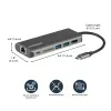 StarTech.com Προσαρμογέας USB C Multiport – USB-C Travel Dock με 4K HDMI, 3x USB 3.0 Hub, SD/SDHC, GbE, 60W PD 3.0 Pass-Through – USB Type-C/Thunderbolt 3 – Αντικαθιστά DKT30CSDHPD