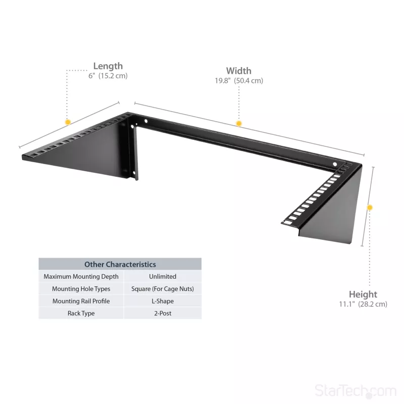 StarTech.com Κάθετη βάση τοίχου για server rack – συμπαγές ατσάλι – 6HE