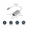 StarTech.com Προσαρμογέας δικτύου USB-C σε Gigabit – Ασημί, Ενσύρματο, USB, Ethernet, 5000 Mbit/s, Ασημί