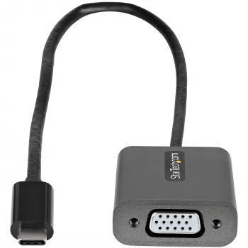StarTech.com Προσαρμογέας USB-C σε VGA – 1080p Προσαρμογέας USB Type-C σε VGA Dongle – Μετατροπέας βίντεο USB-C (DP Alt Mode) σε οθόνη VGA/Display – Συμβατός με Thunderbolt 3 – Ενσωματωμένο καλώδιο 30 cm – Βελτιωμένη έκδοση του CDP2VGA