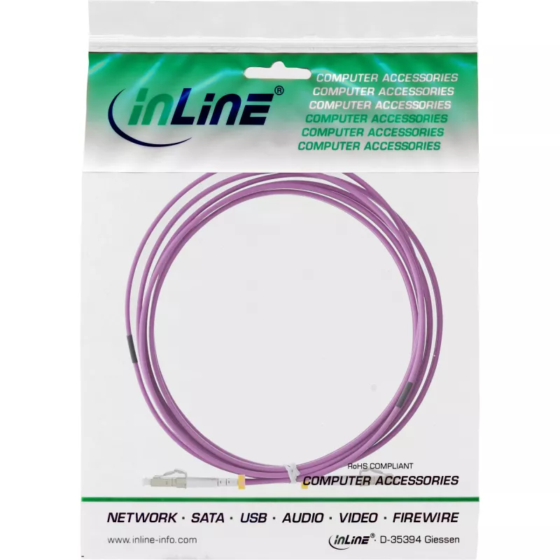 Καλώδιο οπτικών ινών duplex LC/LC InLine 88549P 10m OM4 50/125µm