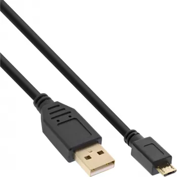 Καλώδιο InLine Micro-USB 2.0 USB Type-A βύσμα / Micro-B βύσμα, μαύρο, 2 m