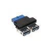 Προσαρμογέας InLine USB 3.0 εσωτερικός 2x USB A υποδοχή σε header μητρικής