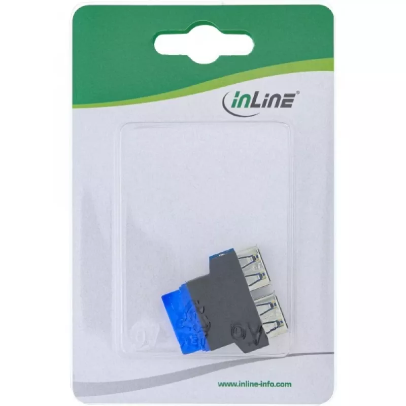 Προσαρμογέας InLine USB 3.0 εσωτερικός 2x USB A υποδοχή σε header μητρικής
