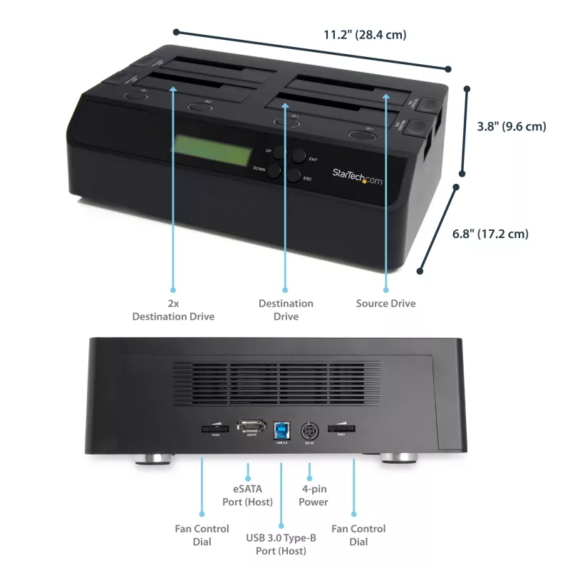 StarTech.com 4 Bay USB 3.0 eSATA σε SATA Standalone 1:3 HDD Θήκη αντιγραφής σκληρών δίσκων