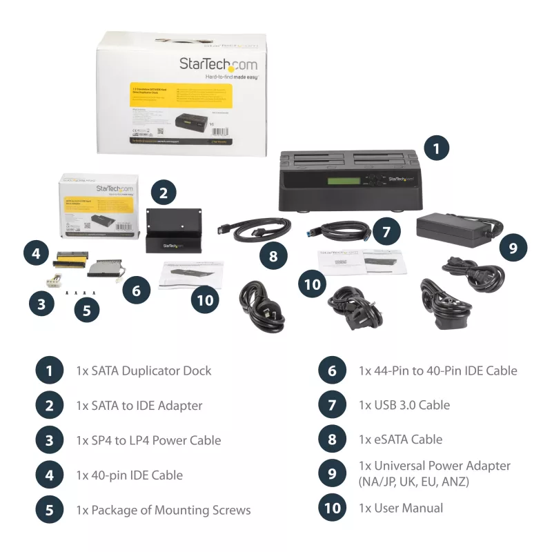 StarTech.com 4 Bay USB 3.0 eSATA σε SATA Standalone 1:3 HDD Θήκη αντιγραφής σκληρών δίσκων