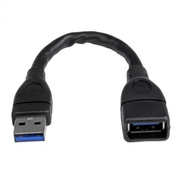 StarTech.com Καλώδιο επέκτασης USB 3.0 A σε A – 6 ίντσες, μαύρο, 0,152 m, USB A, USB A, USB 3.2 Gen 1 (3.1 Gen 1), 5 Gbit/s, Μαύρο