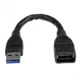 StarTech.com Καλώδιο επέκτασης USB 3.0 A σε A – 6 ίντσες, μαύρο, 0,152 m, USB A, USB A, USB 3.2 Gen 1 (3.1 Gen 1), 5 Gbit/s, Μαύρο