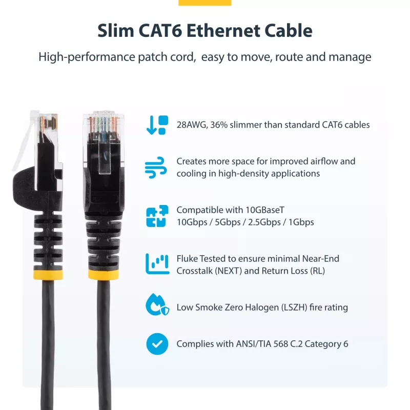 StarTech.com καλώδιο CAT6 1 m – λεπτό – βύσματα RJ45 Snagless – μπλε