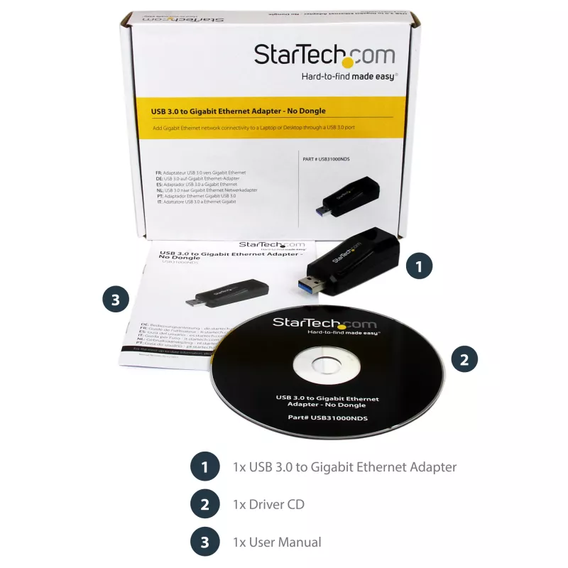 StarTech.com προσαρμογέας δικτύου USB 3.0 σε Gigabit Ethernet NIC – 10/100/1000 Mbit/s