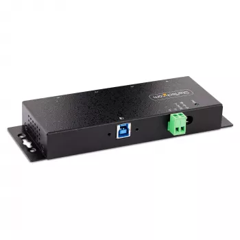 StarTech.com βιομηχανικό hub USB 3.0 5Gbps 4 θυρών, ανθεκτικό hub USB με προστασία ESD, τοποθέτηση DIN/τοίχου/τραπεζιού hub USB-A, επέκταση USB με ασφαλιζόμενες υποδοχές, Heavy Duty – TAA