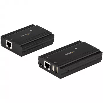 StarTech.com επέκταση hub USB 2.0 4 θυρών μέσω ενός καλωδίου Ethernet CAT5e/CAT6 (RJ45) – 100m – κιτ προσαρμογέα επέκτασης hub USB – μεταλλικό κουτί – εξωτερική τροφοδοσία – 480 Mbit/s