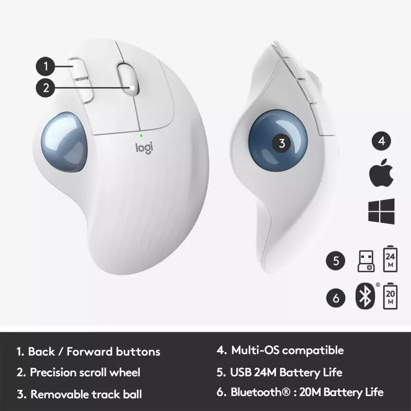 Ποντίκι Logitech ERGO M575 Wireless Trackball RF Wireless + Bluetooth