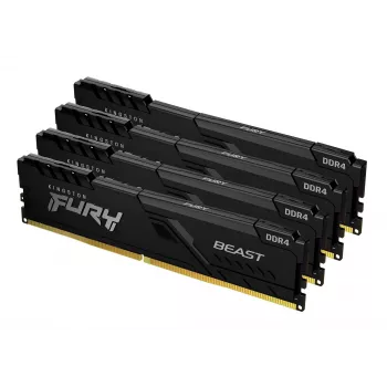 Kingston Technology FURY Beast 64GB 3600MT/s DDR4 CL18 DIMM (Kit of 4) Μαύρο