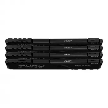 Kingston Technology FURY Beast 64GB 3600MT/s DDR4 CL18 DIMM (Kit of 4) Μαύρο