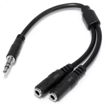StarTech.com Λεπτό καλώδιο splitter στερεοφωνικού – βύσμα 3,5-mm σε 2x υποδοχή 3,5-mm