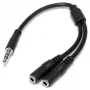 StarTech.com Λεπτό καλώδιο splitter στερεοφωνικού – βύσμα 3,5-mm σε 2x υποδοχή 3,5-mm