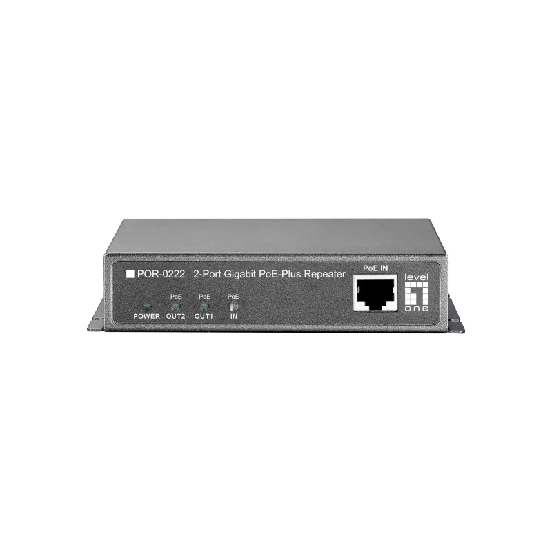 LevelOne Gigabit PoE Repeater, δυνατότητα cascade, 2 έξοδοι PoE