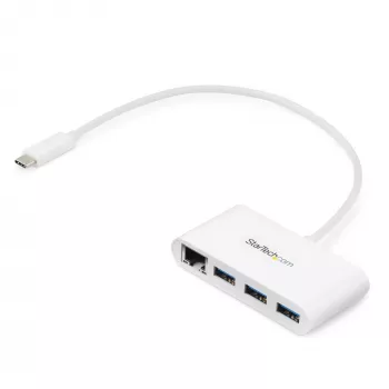 StarTech.com Hub USB-C 3 θυρών με Gigabit Ethernet – USB-C σε 3x USB-A – Hub USB 3.0 – Λευκό