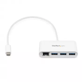 StarTech.com Hub USB-C 3 θυρών με Gigabit Ethernet – USB-C σε 3x USB-A – Hub USB 3.0 – Λευκό