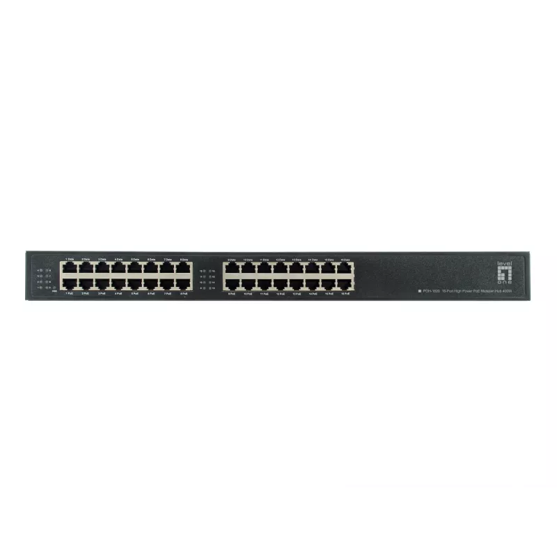 LevelOne POH-1620 Hub PoE Midspan υψηλής ισχύος 16 θυρών, 400 W