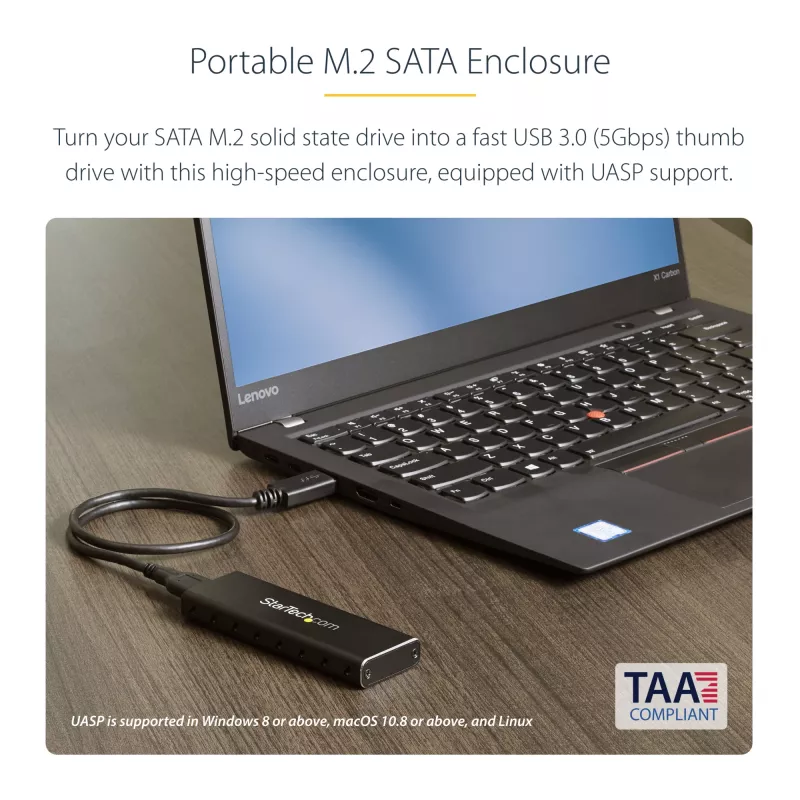 StarTech.com Θήκη SSD M.2 για SSD M.2 SATA – USB 3.0 (5 Gbit/s) με UASP