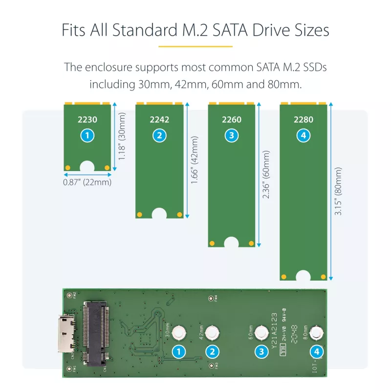 StarTech.com Θήκη SSD M.2 για SSD M.2 SATA – USB 3.0 (5 Gbit/s) με UASP
