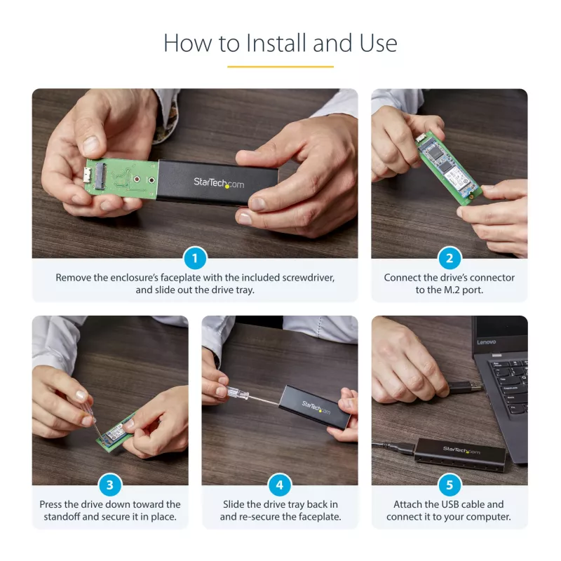 StarTech.com Θήκη SSD M.2 για SSD M.2 SATA – USB 3.0 (5 Gbit/s) με UASP