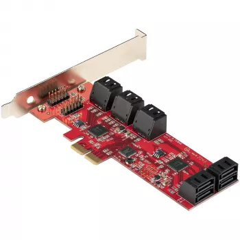 StarTech.com Κάρτα SATA PCIe - Κάρτα επέκτασης PCIe SATA 10 θυρών - 6 Gbit/s - Low-/Full-Profile - Στοιβαγμένες θύρες SATA - ASM1062 Non-RAID - Μετατροπέας/Προσαρμογέας PCI Express σε SATA