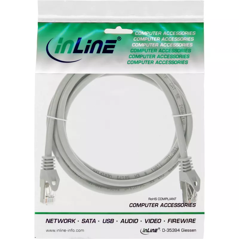 InLine Καλώδιο patch F/UTP Cat.5e γκρι 3m