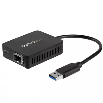 StarTech.com Μετατροπέας USB 3.0 σε οπτική ίνα – Συμπαγής προσαρμογέας USB σε Open-SFP – Προσαρμογέας USB σε Gigabit δικτύου – Προσαρμογέας USB 3.0 οπτικής ίνας, συμβατός με πολύτροπη (MMF)/μονότροπη ίνα (SMF)