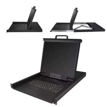 StarTech.com 8 Port Rackmount KVM Console w/ 6ft Cables - Integrated KVM Switch w/ 19 inch LCD Monitor - Fully Featured 1U LCD KVM Drawer- OSD KVM - Durable 50,000 MTBF - USB + VGA Support