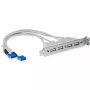 StarTech.com USBPLATE4 προσαρμογέας θέσης επέκτασης USB 2.0 4 θυρών θηλυκών με 2x κεφαλίδες 10 ακίδων μητρικής