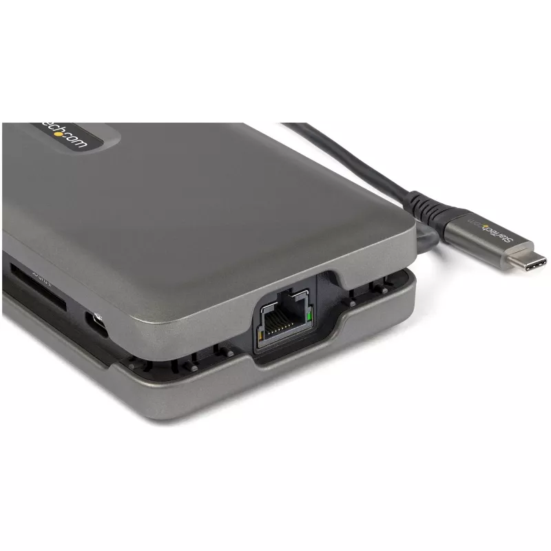 StarTech.com Προσαρμογέας πολλαπλών θυρών USB-C – USB-C σε 4K 60 Hz HDMI 2.0 – Hub USB 2 θυρών 10 Gbit/s – 100 W Power Delivery Pass-Through – GbE – SD/MicroSD – Mini dock USB Type-C – Καλώδιο 25 cm