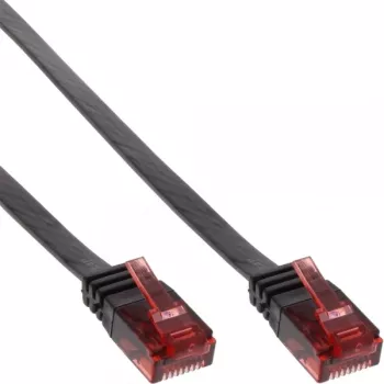 InLine Επίπεδο εξαιρετικά λεπτό καλώδιο patch U/UTP Cat.6 Gigabit-ικανό μαύρο 3m