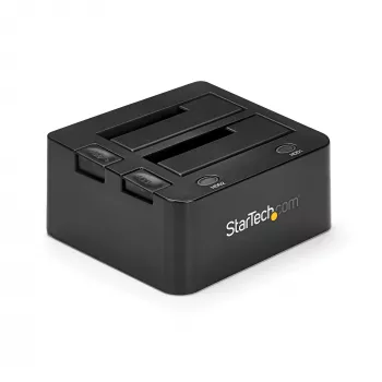 StarTech.com Dual-Bay USB 3.0 σε SATA σταθμός σύνδεσης σκληρών δίσκων, σταθμός σύνδεσης USB σκληρών δίσκων, εξωτερικός σταθμός σύνδεσης 2,5/3,5 ιντσών SATA I/II/III SSD/HDD, θήκη σκληρού δίσκου Hot-Swap, Top-Loading