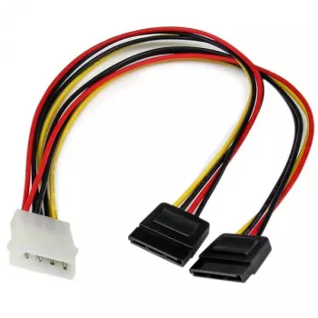 StarTech.com PYO2LP4SATA 12 in καλώδιο προσαρμογέα τροφοδοσίας Y από LP4 σε 2x SATA, Molex 4 ακίδων (αρσενικό) σε 2x SATA 15 ακίδων (θηλυκό), 30 cm