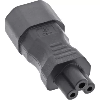Προσαρμογέας τροφοδοτικού InLine IEC 60320 C14 / C5, 3 ακίδων, συσκευή IEC / φορητός υπολογιστής