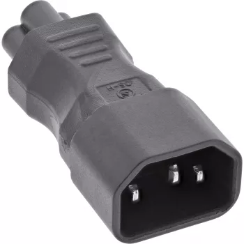 Προσαρμογέας τροφοδοτικού InLine IEC 60320 C14 / C5, 3 ακίδων, συσκευή IEC / φορητός υπολογιστής