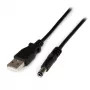 StarTech.com Καλώδιο USB σε 5,5 mm τροφοδοσίας – βύσμα Type N – 1 m, 1 m, USB A, βύσμα Type N