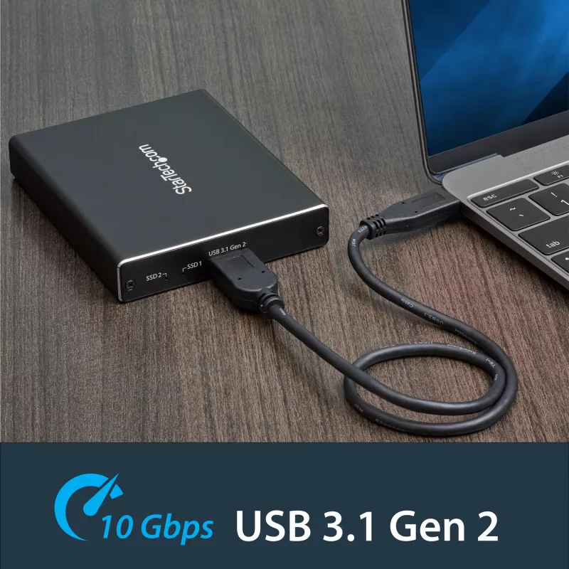 StarTech.com Θήκη δίσκων Dual-Slot για M.2 SATA SSD - USB 3.1 (10 Gbit/s) - RAID