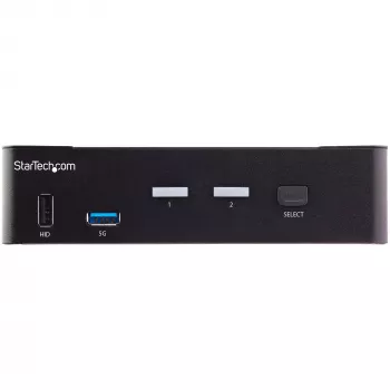 StarTech.com Διακόπτης KVM HDMI 2 θυρών - μονής οθόνης 4K 60Hz Ultra HD HDR - διακόπτης KVM HDMI 2.0 desktop με hub USB 3.0 2 θυρών (5 Gbit/s) και 4x USB 2.0 HID, ήχος - εναλλαγή με hotkey - TAA