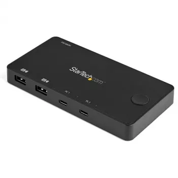 StarTech.com Διακόπτης KVM USB-C 2 θυρών - 4K 60 Hz HDMI - συμπαγής dual-port UHD USB Type-C desktop mini διακόπτης KVM με καλώδια USB-C - τροφοδοτούμενος από το bus - MacBook iPad Pro ThinkPad IdeaPad EliteBook