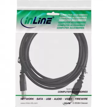 Καλώδιο USB 2.0 Type A βύσμα αρσενικό / B βύσμα αρσενικό μαύρο 2 m InLine 34520X